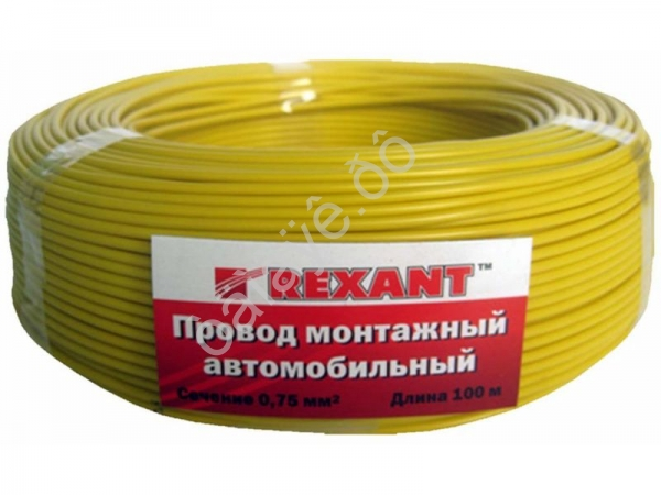 Провод  одинарный (0,75) REXANT желтый (100м) 1/10