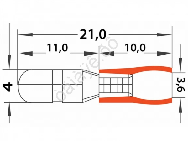 Разъем штекерный изолированный штекер 4мм 0.5-1.5 мм(кв) красный REXANT
