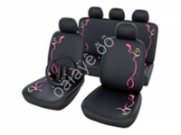 Чехлы на сиденья 12пр., черные+цветной узор М5, Flower series /1/10_