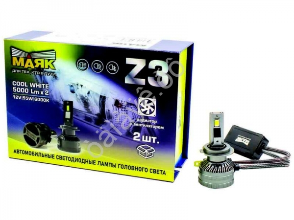 Светодиод 12-60V Z3 H7 6000K 5000Lm МАЯК