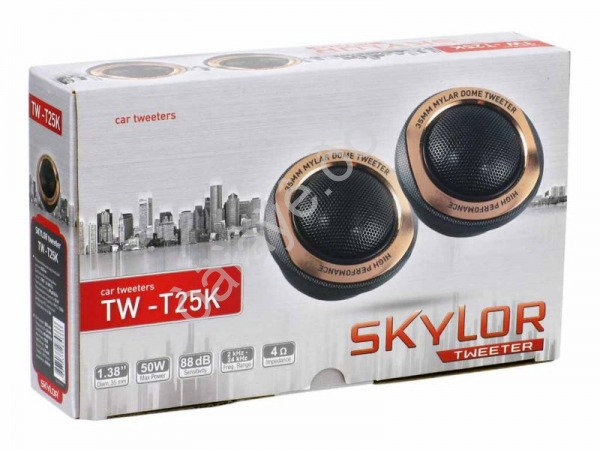 Автоколонки SKYLOR TW-T25K/акустика ВЧ 35 мм, 50W диффузор: PEI, купольный, 88dB, 2000-24000Hz Автоколонки SKYLOR TW-T25K/акустика ВЧ 35 мм, 50W диффузор: PEI, купольный, 88dB, 2000-24000Hz