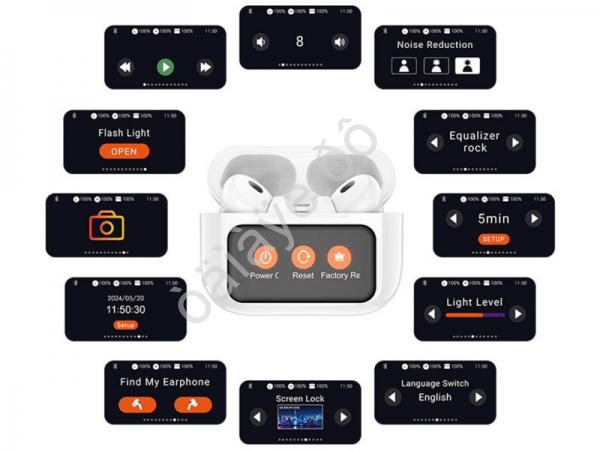 Наушники беспроводные вакуумные с сенсорным дисплеем, белые HOCO EW72 (14шт в уп) Hoco