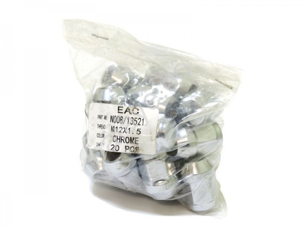 Гайка М12*1,50*35, конус, ключ 21, хром /1/20_