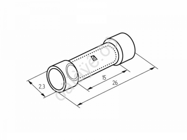 Соединительная гильза 26 мм термоусадка 1,5-2,5мм2 (100шт)