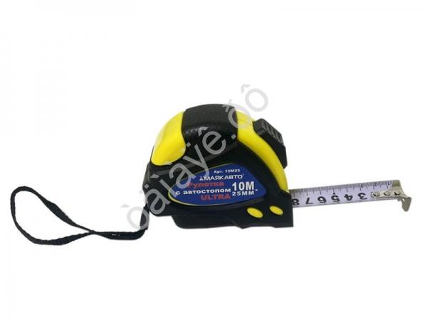 Рулетка  10м,25мм с автостопом Ultra,МАЯКАВТО™ 1/72_
