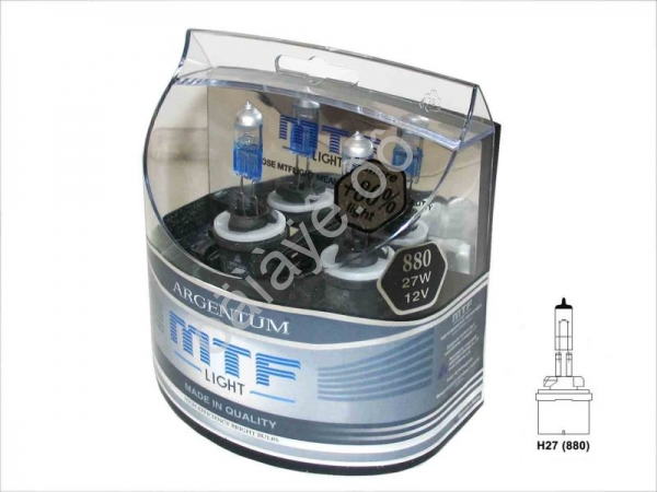 Набор ламп MTF H27 12V880/27W Argentum +80%  (Корея)