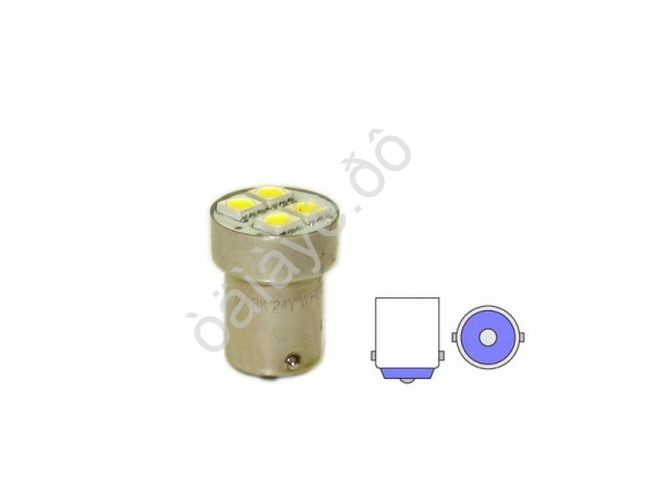 Светодиод 24V T15  4SMD BA15S WHITE "Маяк"/10