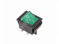 Выключатель клавишный 250V 16А (4с) ON-OFF зеленый с подсветкой (RWB-502, SC-767, IRS-201-1) REXANT