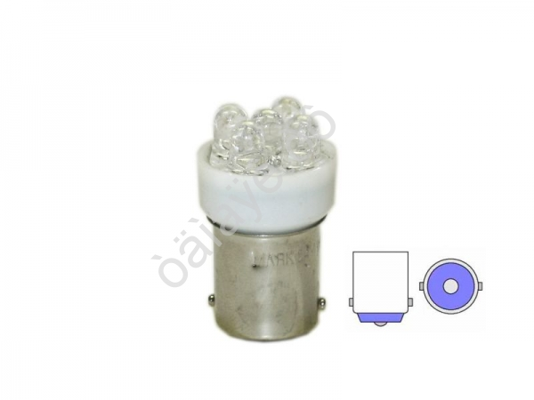 Светодиод 24V T15  5LED BA15S WHITE "Маяк"/10