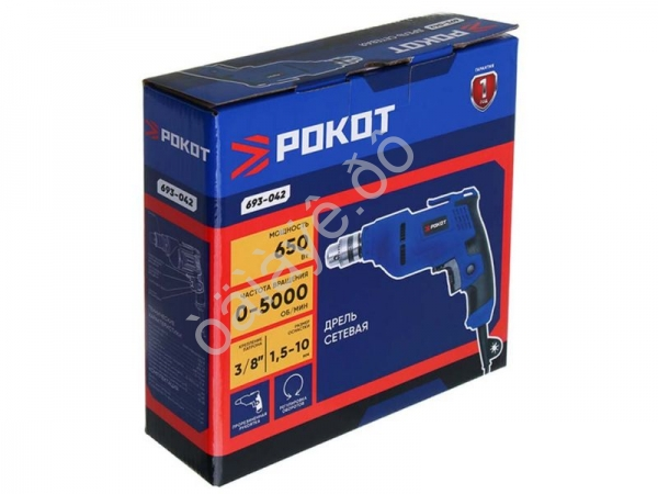 Дрель сетевая 650Вт, 10 мм патрон, 0-5500об/мин РОКОТ Дрель сетевая 650Вт, 10 мм патрон, 0-5500об/мин РОКОТ