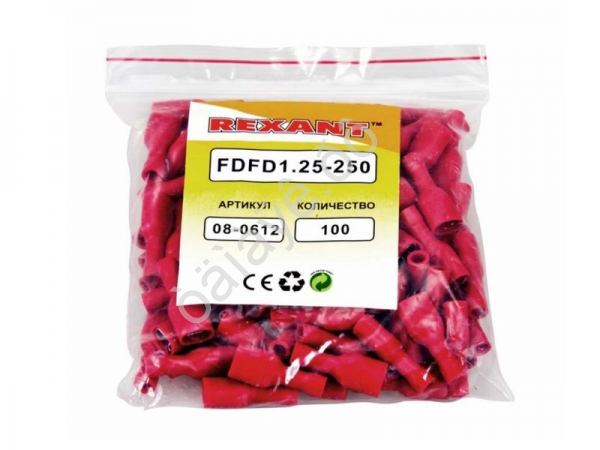 Клемма полностью изолир 6.6 (М) REXANT VF1/25-250 (100шт)