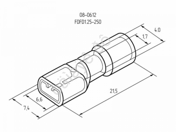 Клемма полностью изолир 6.6 (М) REXANT VF1/25-250 (100шт)