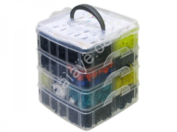 Набор клипс для авто 1240пр.+ набор для демонтажа и хомутов