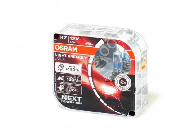 Лампа Osram H7 12V55W+150%  NIGHT BREAKER LASER