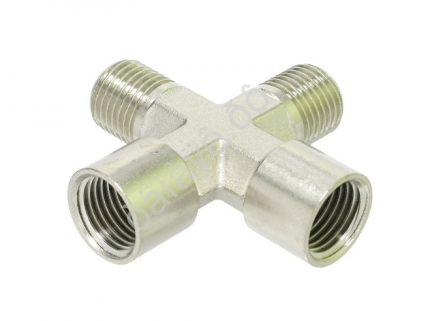 Фитинг -четверник 1/4" М-М-П-П Фитинг -четверник 1/4" М-М-П-П