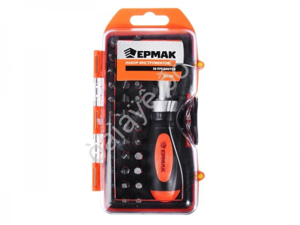 Отвёртка реверсивная с битодержателем, 37 насадок ЕРМАК