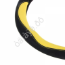 Оплётка на руль NEW GALAXY экокожа, черная с желтыми вставками, М