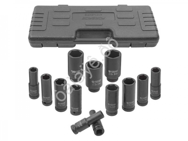 Набор головок ударных глубоких,13пр.,1/2" (10, 12-15, 17, 19, 21, 22, 24,27, 30, 32мм),в кейсе Forsage