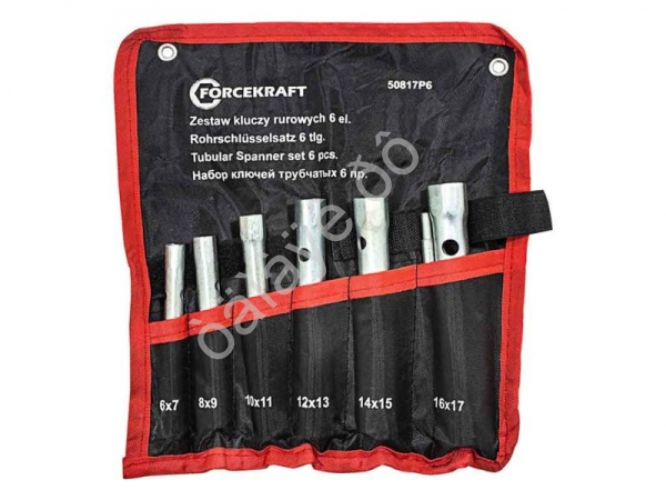 Набор ключей торцевых трубчатых, 6пр.(6х7,8х9,10х11,12х13,14х15,16х17мм),на полотне FORCEKRAFT