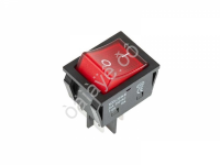 Выключатель клавишный 250V 25А (4с) ON-OFF красный с подсветкой (RWB-502) REXANT