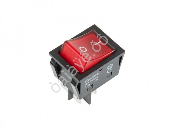 Выключатель клавишный 250V 25А (4с) ON-OFF красный с подсветкой (RWB-502) REXANT