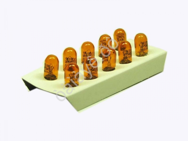 Лампа Osram W12-5W W2,1x9.5d  янтарная 2827 /10/50