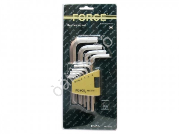 F5116 Набор Г-обр. 6-ти гр. ключей  (от1,5мм. до12мм.)  11 предметов  /1/10