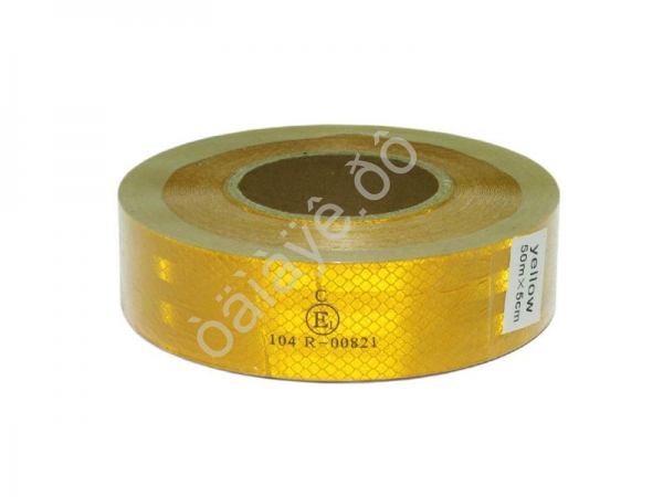 Лента светоотражающая 50м желтая  /1/20