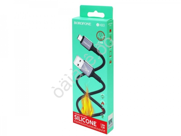 Дата-кабель MicroUSB 1 м, 2,4А, черный BX83 Borofone