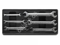 Набор ключей рожковых (6х7, 10х11, 12х13, 14х15, 16х17, 20х22мм)6 пр, в лотке Partner