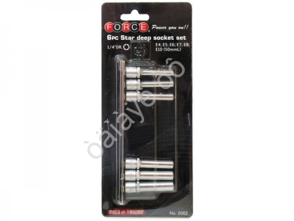 F2062 Набор торц. головок 1/4" Е4-Е10 6пр. /1/10/60 F2062 Набор торц. головок 1/4" Е4-Е10 6пр. /1/10/60