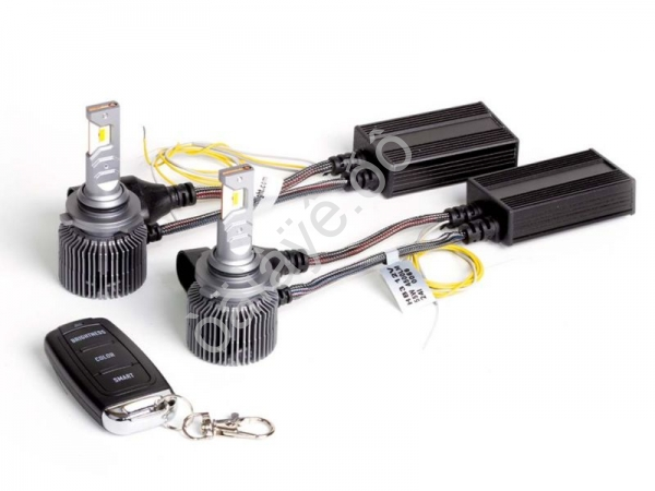 Светодиодные лампы MTF LIGHT серии DIGITAL LIGHTING НB3, 12V, 55W, 4500lm, 3000-7000K, управление со смартфона, аналоговое и пульт ДУ, к-кт.