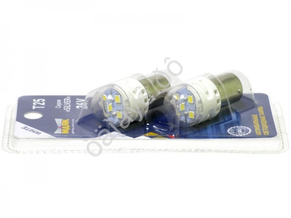 Светодиод 24V T25 6SMD(2835) BA15s WHITE SILVER SL22 Светодиод 24V T25 6SMD(2835) BA15s WHITE SILVER SL22