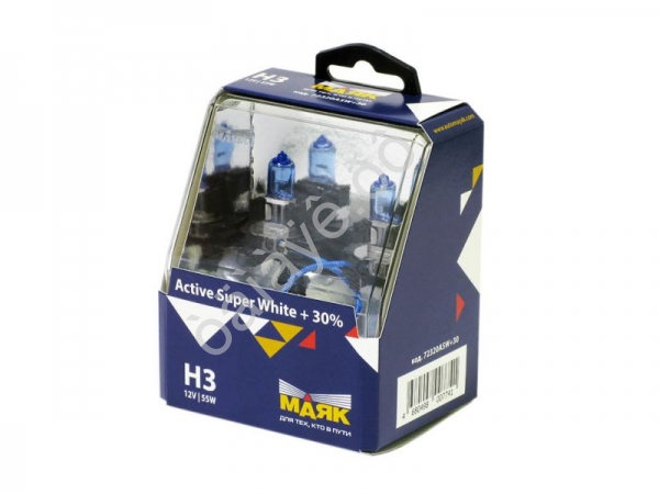 Лампа МАЯК Active H3 12V 55W PK22s Super White +30% /1/6/60